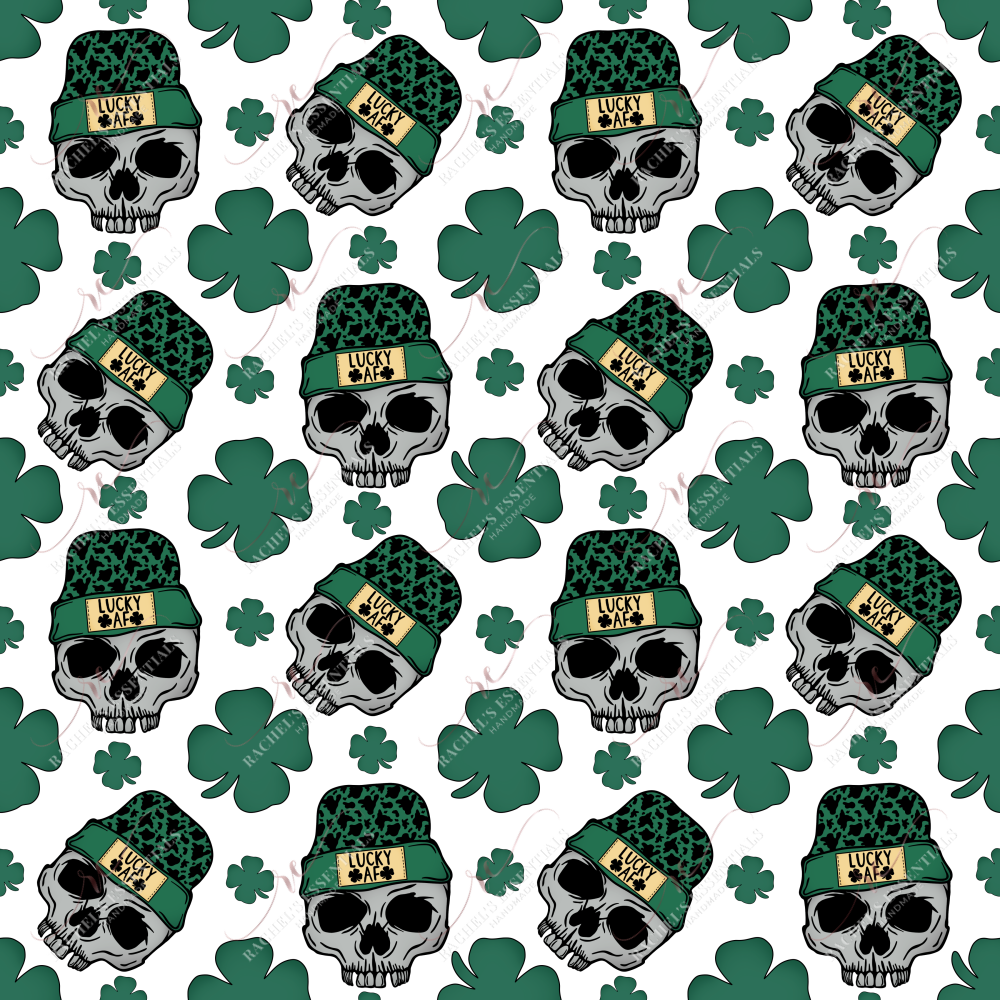 Lucky Af Skull - Vinyl Wrap Seamless Vinyl