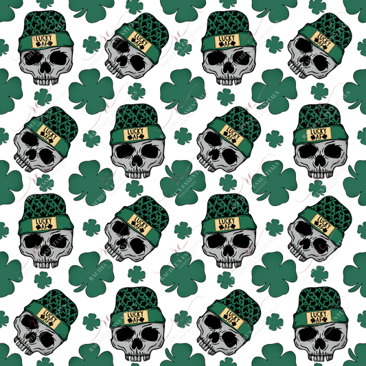 Lucky Af Skull - Vinyl Wrap Seamless Vinyl