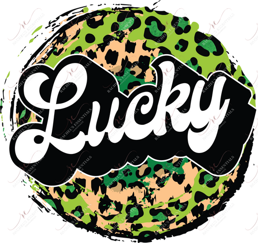 Lucky Leopard Circle St Patricks Day - Ready To Press Sublimation Transfer Print Sublimation