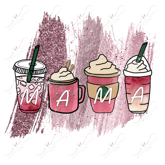 Mama Coffee Pink - Ready To Press Sublimation Transfer Print Sublimation