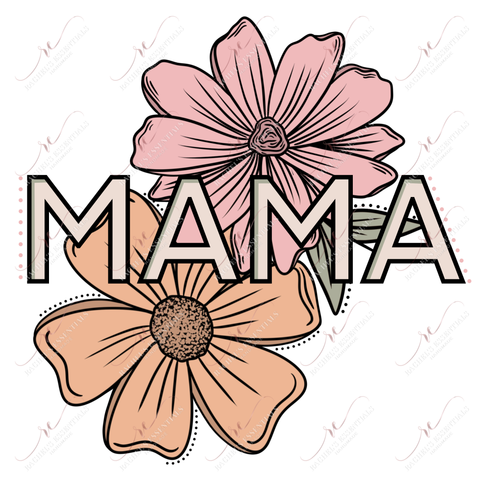 Mama Flowers - Clear Cast Decal