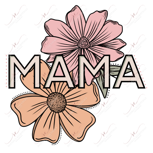 Mama Flowers - Clear Cast Decal