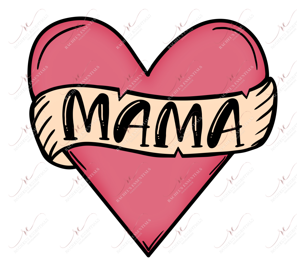 Mama Heart - Clear Cast Decal