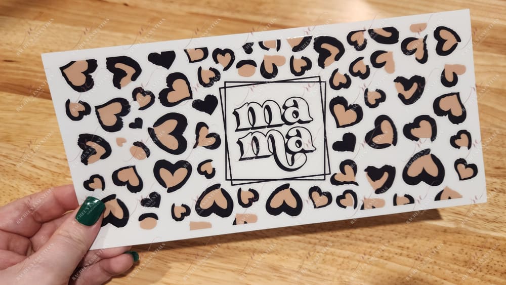 Mama Heart Leopard Uv Dtf Wrap