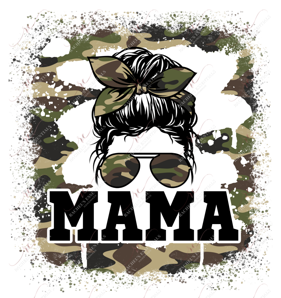 Mama Messy Bye Camo - Ready To Press Sublimation Transfer Print Sublimation