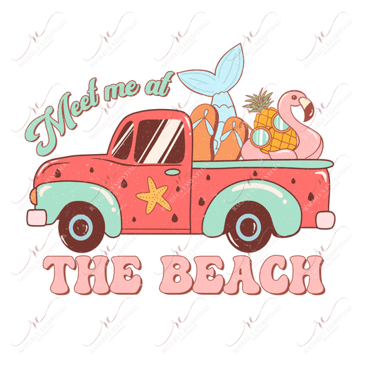 Meet Me At The Beach-- Clear Cast Decal