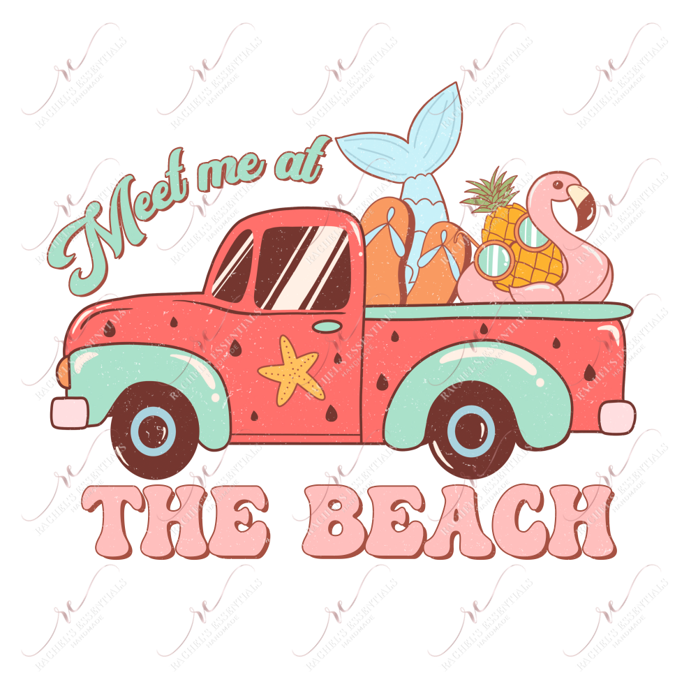 Meet Me At The Beach-- Clear Cast Decal