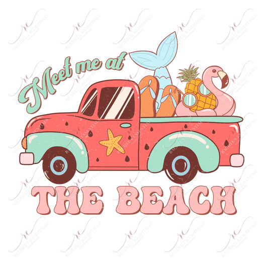 Meet Me At The Beach-- Clear Cast Decal