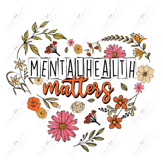 Mental Health Matters Heart-Ready To Press Sublimation Transfer Print Sublimation