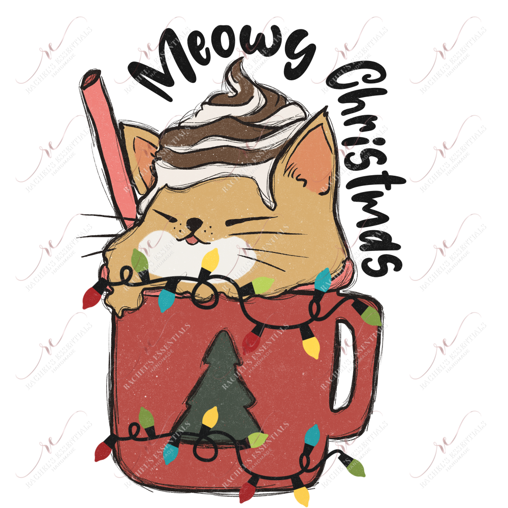 Meowy Christmas - Clear Cast Decal