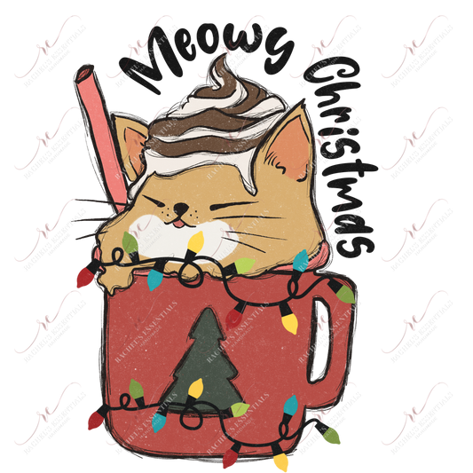 Meowy Christmas - Clear Cast Decal