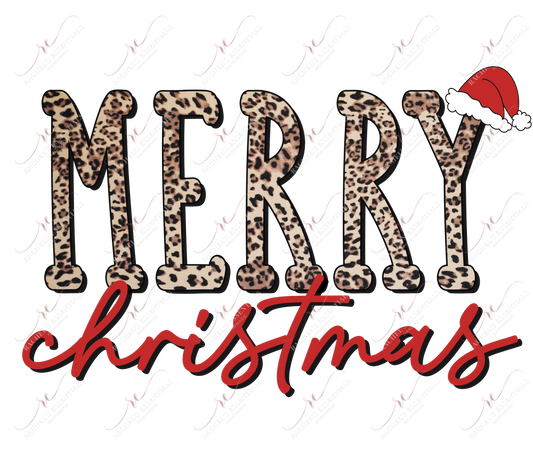 Merry Christmas Leopard - Ready To Press Sublimation Transfer Print Sublimation