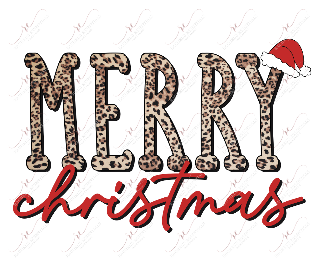 Merry Christmas Leopard - Ready To Press Sublimation Transfer Print Sublimation