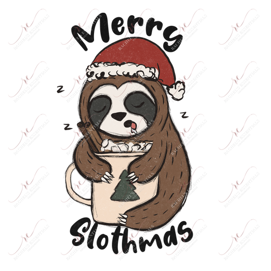 Merry Slothmas - Clear Cast Decal