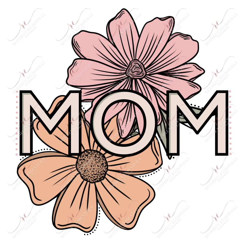 Mom Flowers- Clear Cast Decal