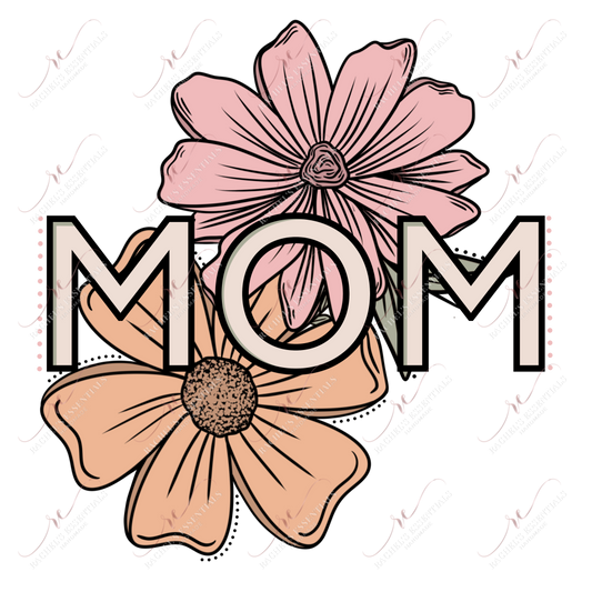 Mom Flowers- Clear Cast Decal