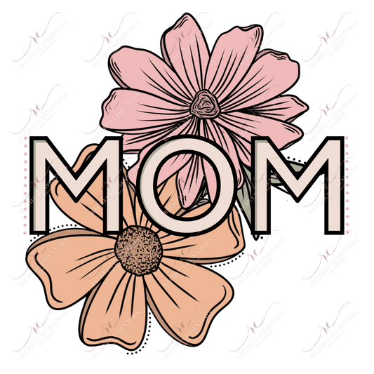 Mom Flowers- Clear Cast Decal