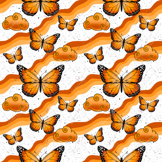 Monarch Butterflies - Ready To Press Sublimation Transfer Print Sublimation