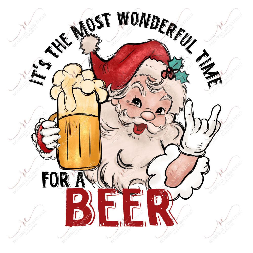 Most Wonderful Time For A Beer - Ready To Press Sublimation Transfer Print Sublimation