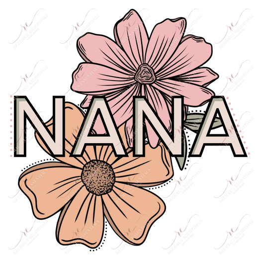 Nana Flowers - Clear Cast Decal