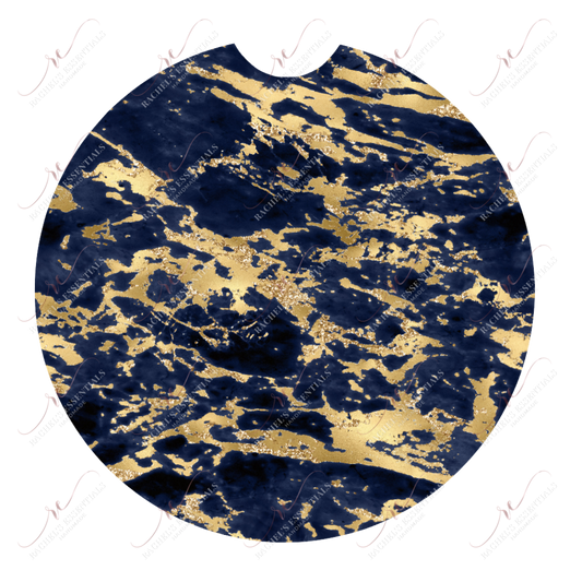 Navy Blue And Gold Marble Car Coaster - Ready To Press Sublimation Transfer Print Sublimation