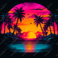 Neon Beach- Clear Cast Decal