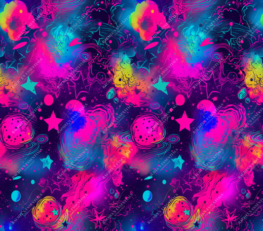 Neon Cosmic Vibes- Clear Cast Decal