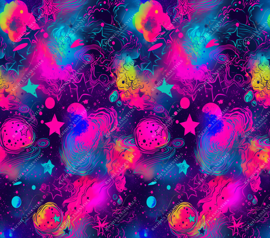 Neon Cosmic Vibes- Ready To Press Sublimation Transfer Print Sublimation