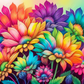 Neon Flowers- Ready To Press Sublimation Transfer Print Sublimation