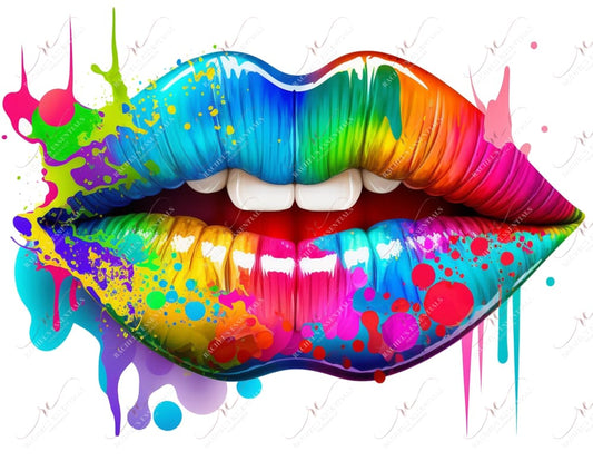 Neon Lips- Clear Cast Decal