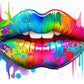 Neon Lips- Ready To Press Sublimation Transfer Print Sublimation