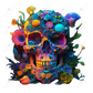 Neon Skull- Clear Cast Decal