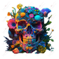 Neon Skull- Clear Cast Decal