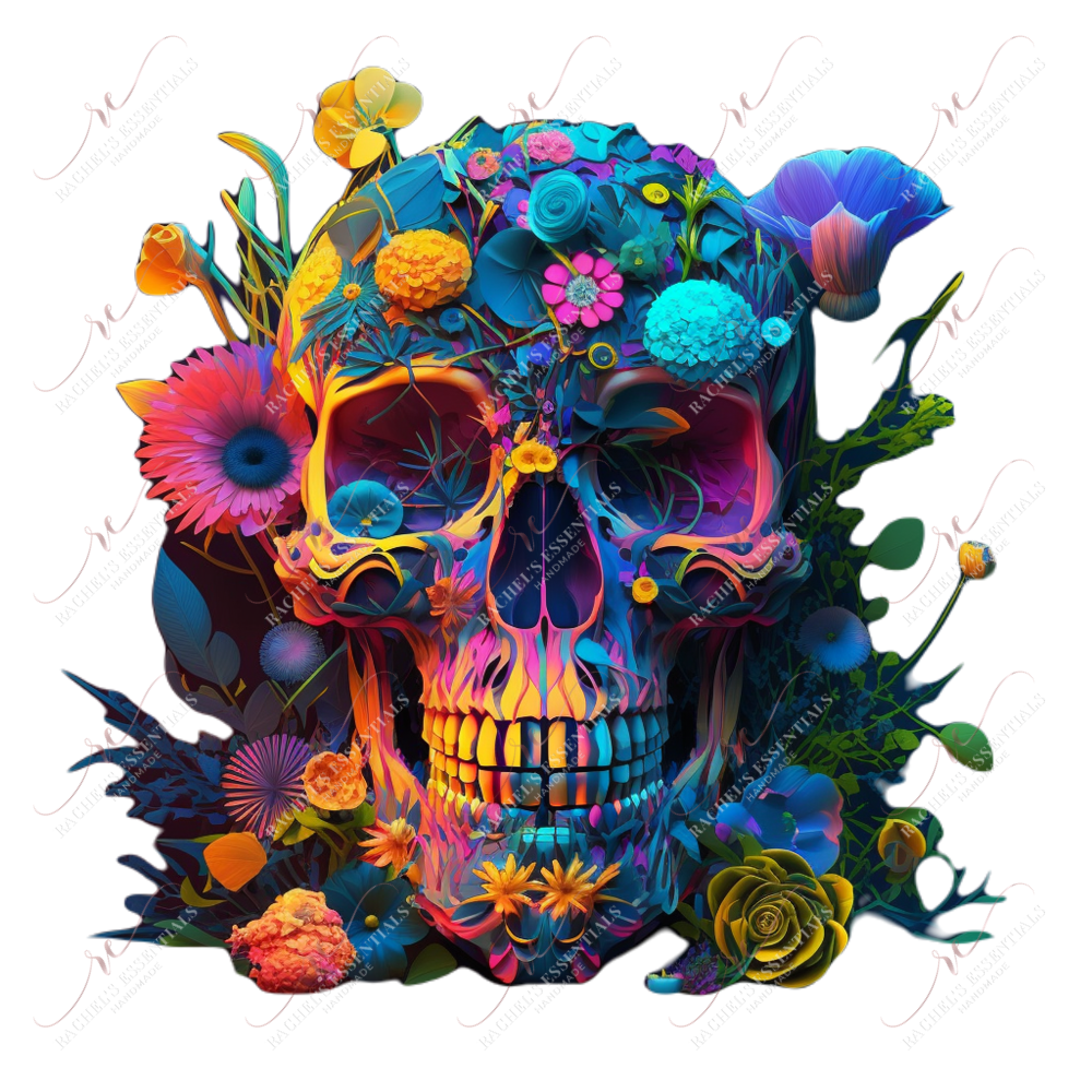 Neon Skull- Ready To Press Sublimation Transfer Print Sublimation