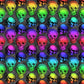 Neon Skulls - Ready To Press Sublimation Transfer Print Sublimation