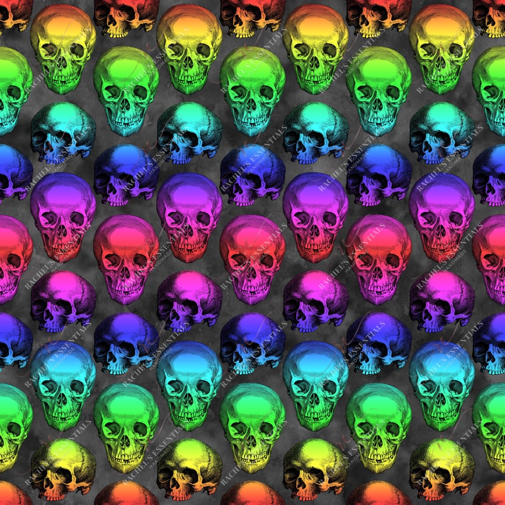 Neon Skulls - Ready To Press Sublimation Transfer Print Sublimation