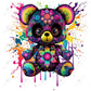 Neon Teddy Bear- Clear Cast Decal