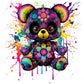 Neon Teddy Bear- Ready To Press Sublimation Transfer Print Sublimation