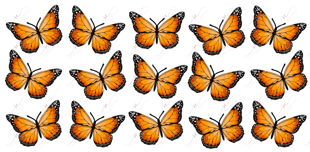 Orange Butterfly - 16Oz Vinyl Libbey Wrap
