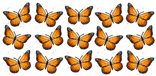 Orange Butterfly - 16Oz Vinyl Libbey Wrap