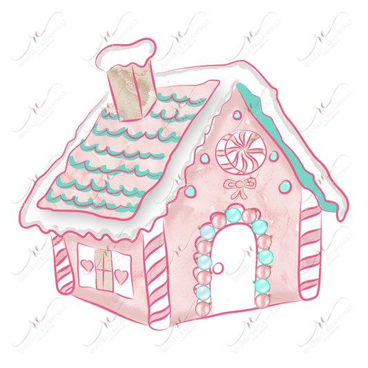 Pastel Gingerbread House - Ready To Press Sublimation Transfer Print Sublimation