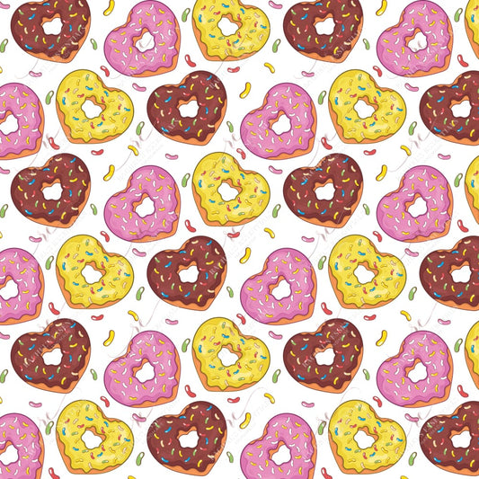 Pastel Heart Donuts - Ready To Press Sublimation Transfer Print Sublimation