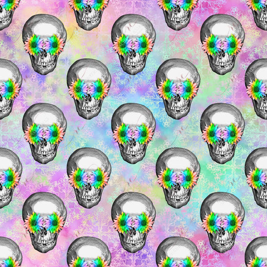 Pastel Skulls - Ready To Press Sublimation Transfer Print Sublimation