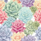 Pastel Succulent 4 - Vinyl Wrap Seamless Vinyl