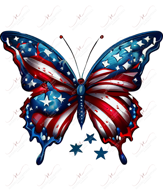Patriotic Butterfly-Ready To Press Sublimation Transfer Print Sublimation