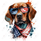 Patriotic Dog-Ready To Press Sublimation Transfer Print Sublimation