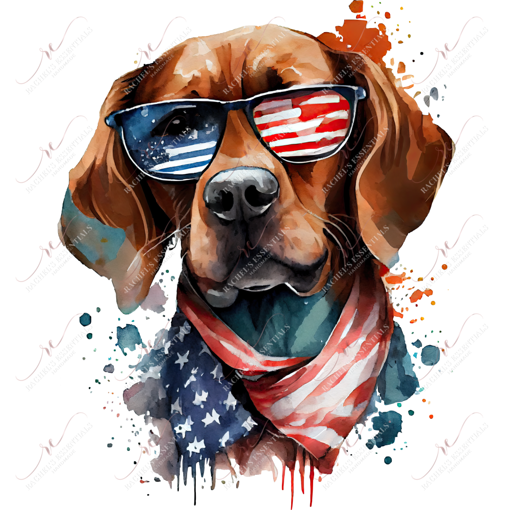 Patriotic Dog-Ready To Press Sublimation Transfer Print Sublimation