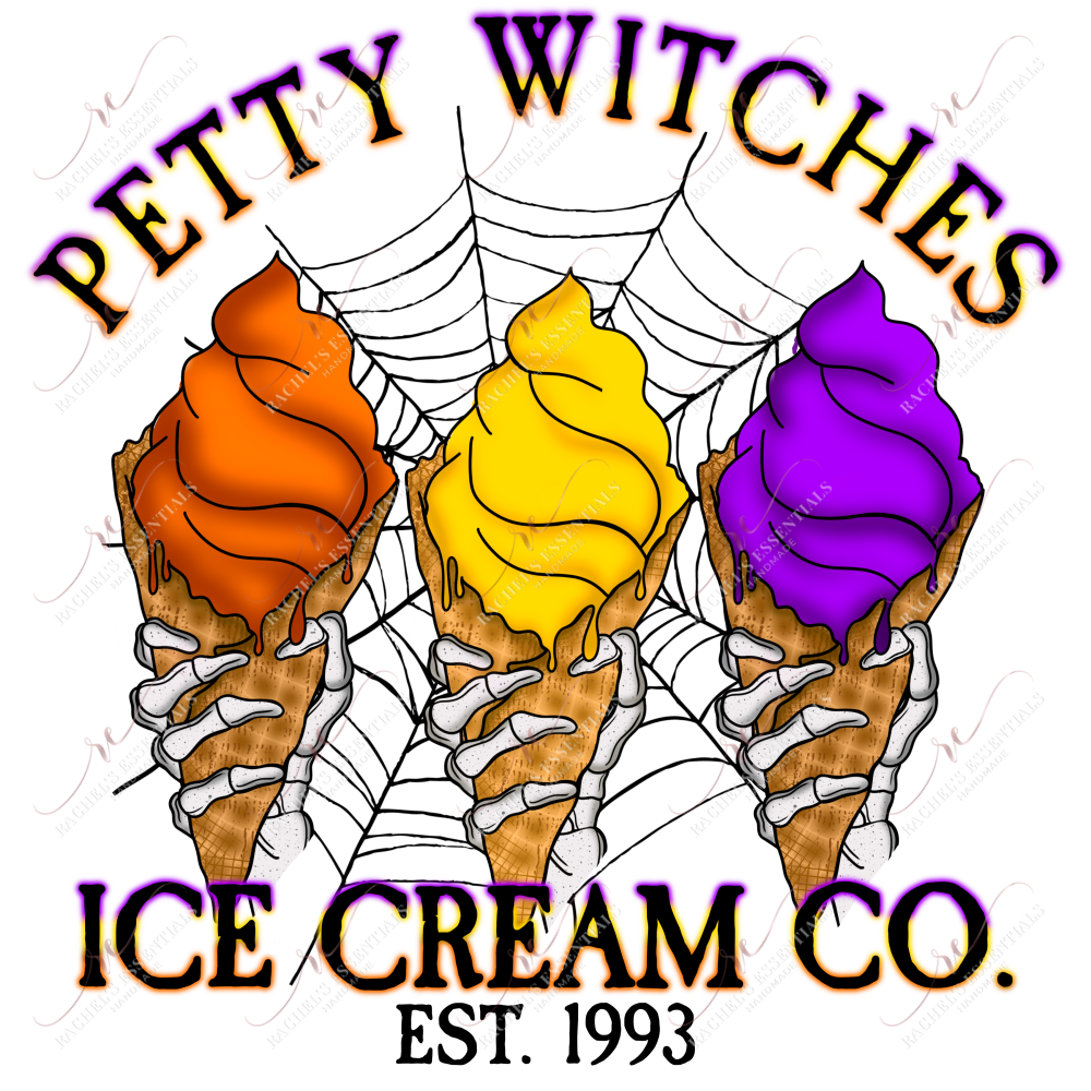 Petty Witches Ice Cream - Ready To Press Sublimation Transfer Print Sublimation