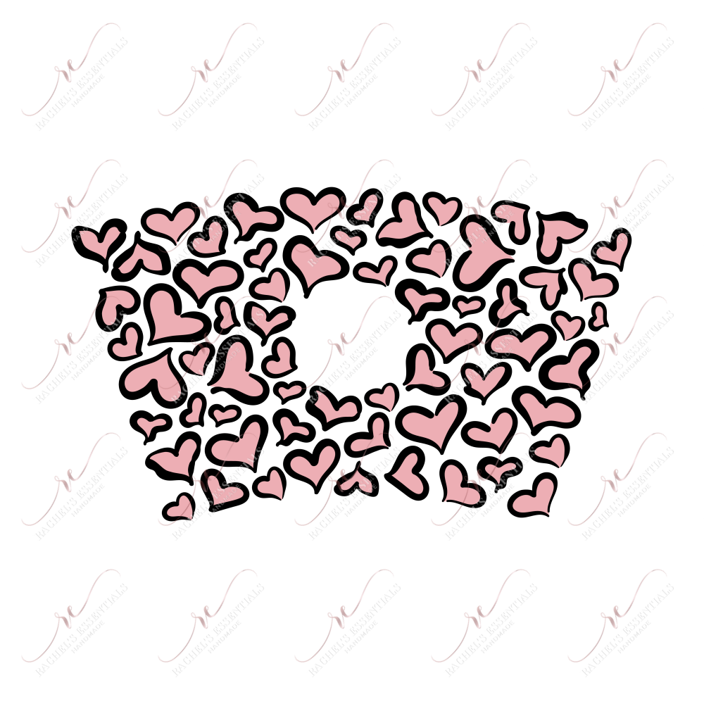 Pink And Black Hearts - Cold Cup Wrap Cold