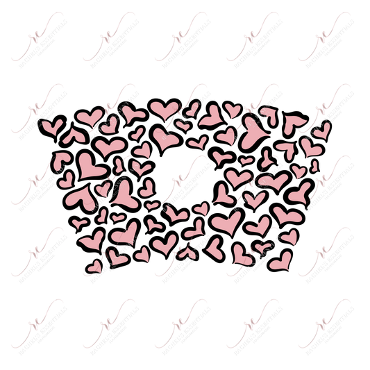 Pink And Black Hearts - Cold Cup Wrap Cold